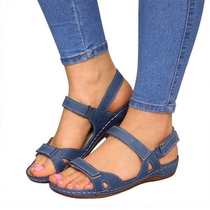 Women Summer Open Toe Comfy Sandals Super Soft Premium Orthopedic Low Heels Walking Sandals  Toe Corrector Cusion