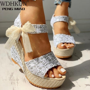 Women Fashion Summer Platform Wedge Sandals Ankle Strap Fish Mouth Espadrilles Sandals Sandalias Femininas Sandalen Sandales