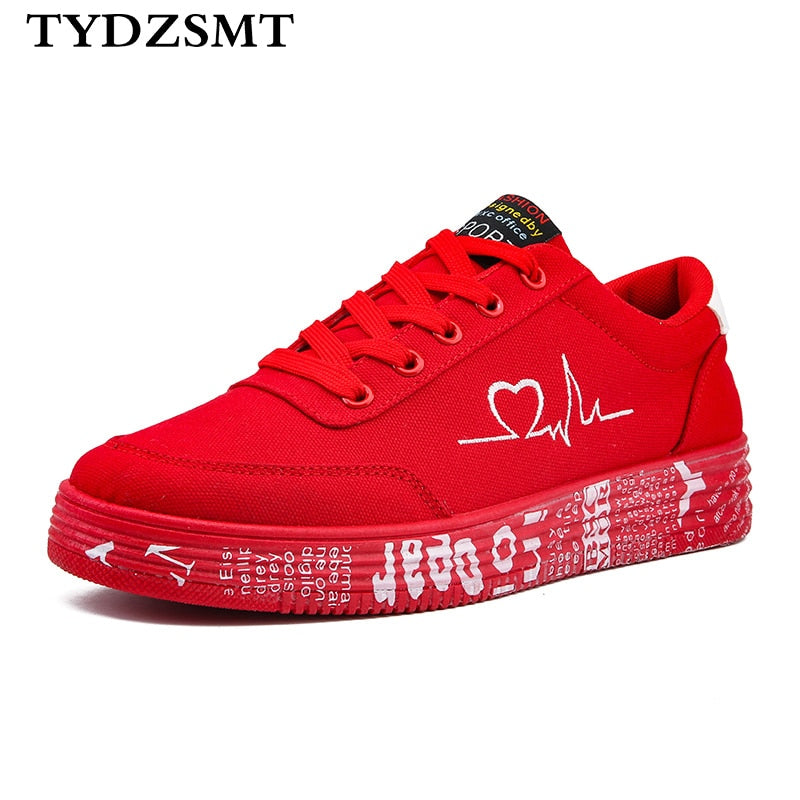 TYDZSMT 2020 Fashion Women Vulcanized Shoes Sneakers Ladies Lace-up Casual Shoes Breathable Canvas Lover Shoes Graffiti Flat