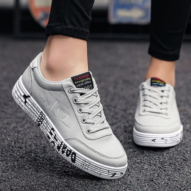 TYDZSMT 2020 Fashion Women Vulcanized Shoes Sneakers Ladies Lace-up Casual Shoes Breathable Canvas Lover Shoes Graffiti Flat
