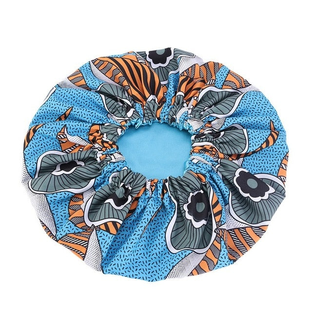 New Extra Large Satin Lined Bonnet Women Big Size Beauty Print Satin Silk Bonnet Sleep Night Cap Head Cover Bonnet Hat Wholesale