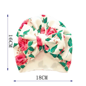 Knot Bow Baby Hat Toddler Flower Turban 6m-18m Baby Turban Hats Infant Babes Beanie Cap