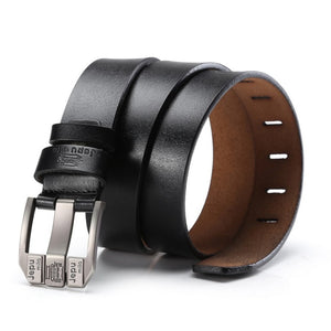 Men PU Genuine Leather Belt Luxury Brand Alloy Metal Pin Buckle Designer Belts Cowskin Strap Male for Jeans Cintos Masculinos