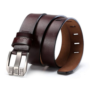 Men PU Genuine Leather Belt Luxury Brand Alloy Metal Pin Buckle Designer Belts Cowskin Strap Male for Jeans Cintos Masculinos